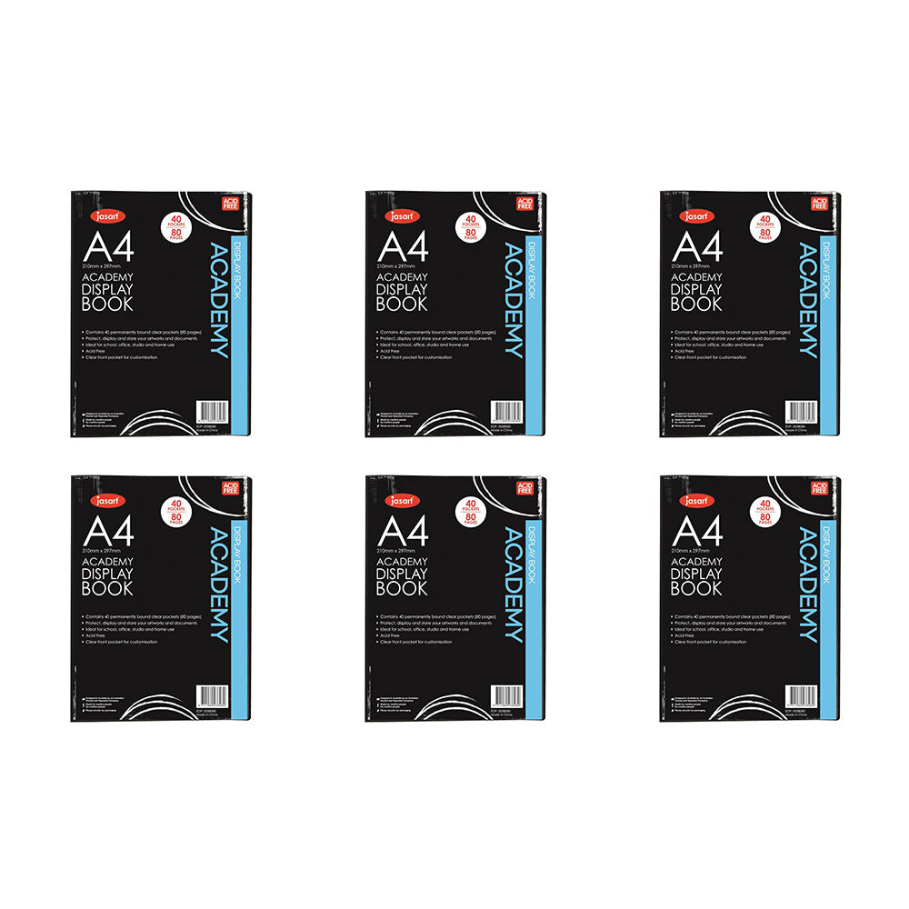 Jasart A3 Academy Display Book School Artwork Protector/Organiser 20 Pockets (6 Pack)