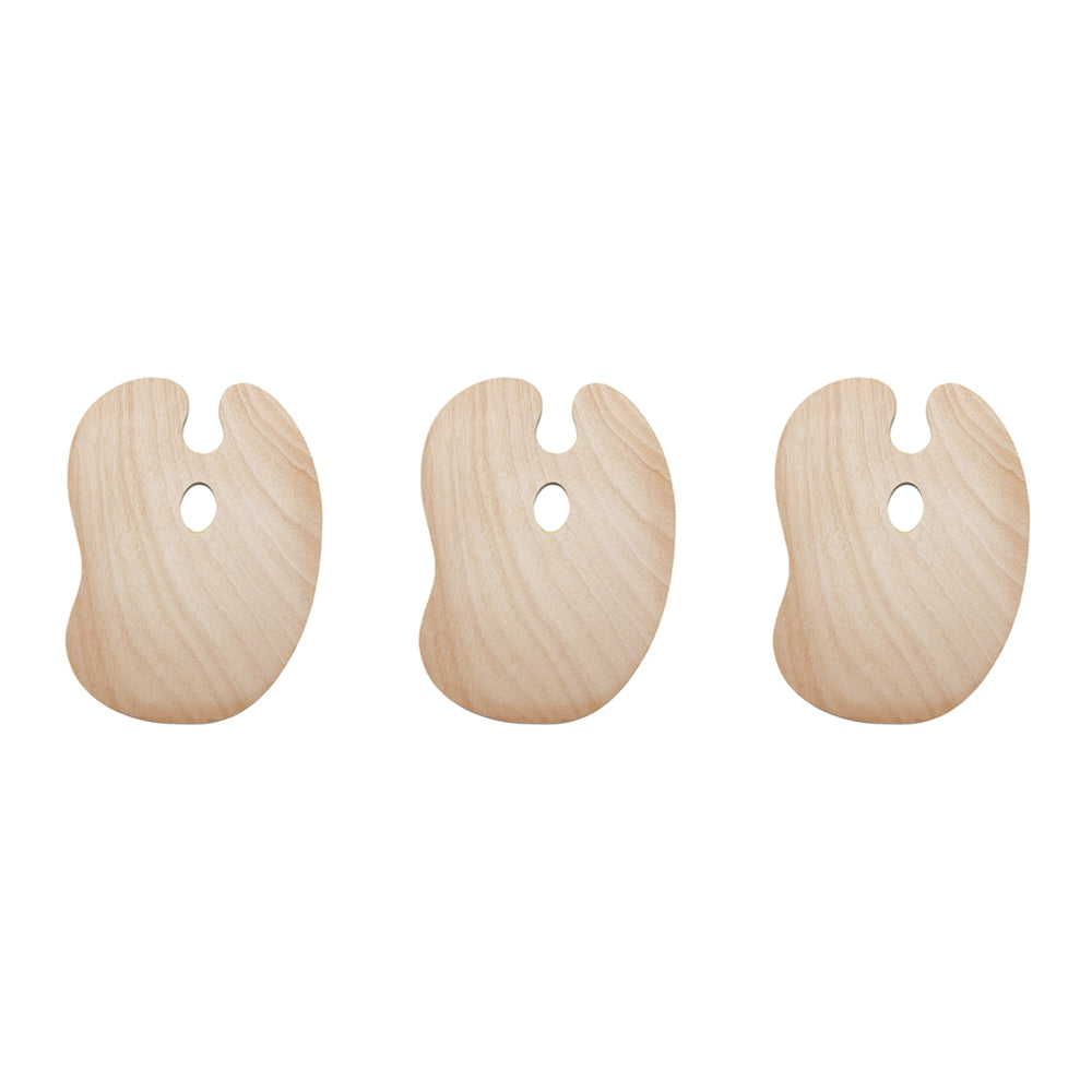 Jasart Kidney Acrylic Paint Wooden Palette 30x40cm Natural - Medium (3 Pack)