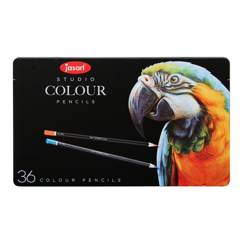 Jasart Studio Art/Craft Tin Colour Pencil Set Sketching/Drawing Non-Toxic (36 Pieces)
