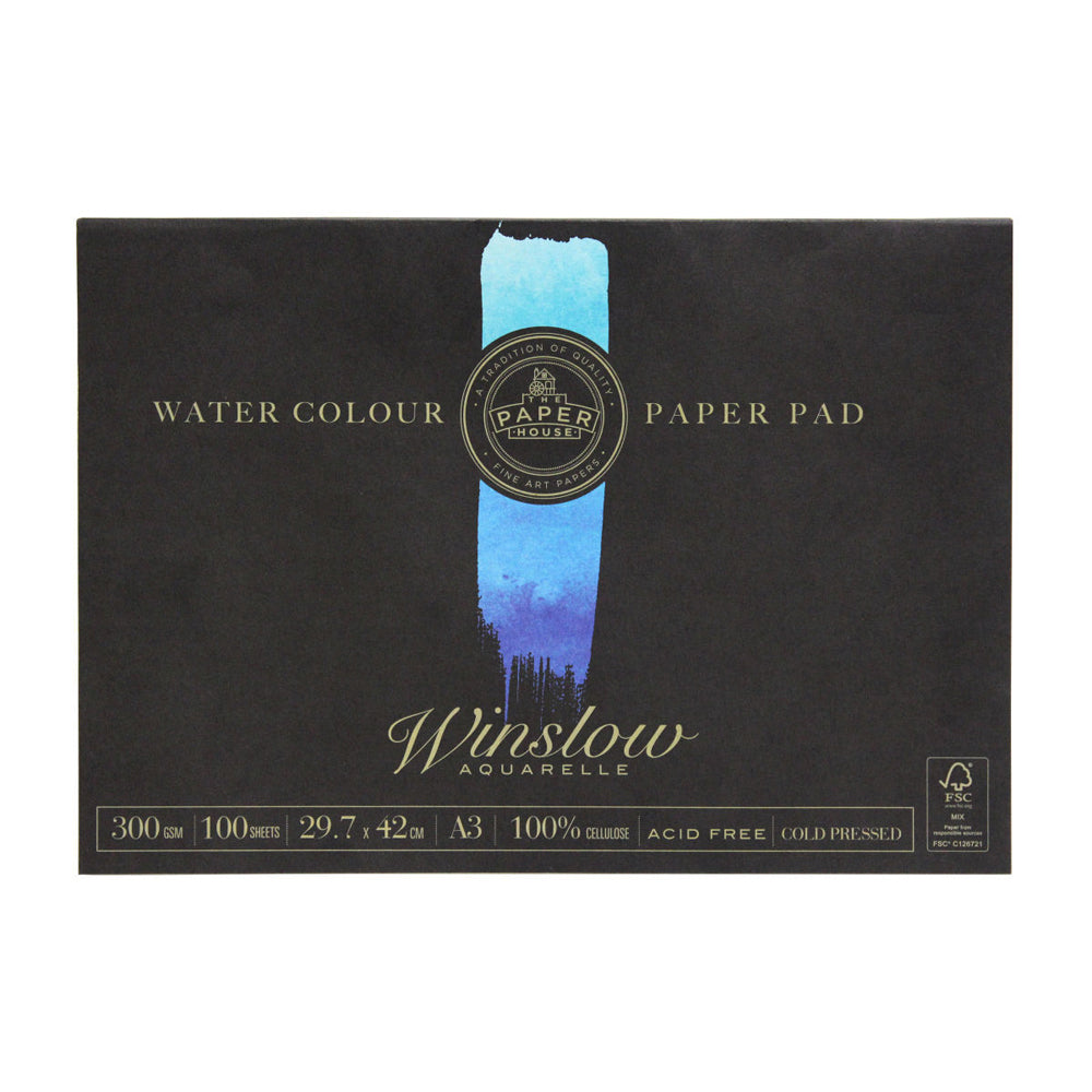 The-Paper-House Winslow A3 Water Colour Art Draw/Paint Pad 100 Sheets 300gsm