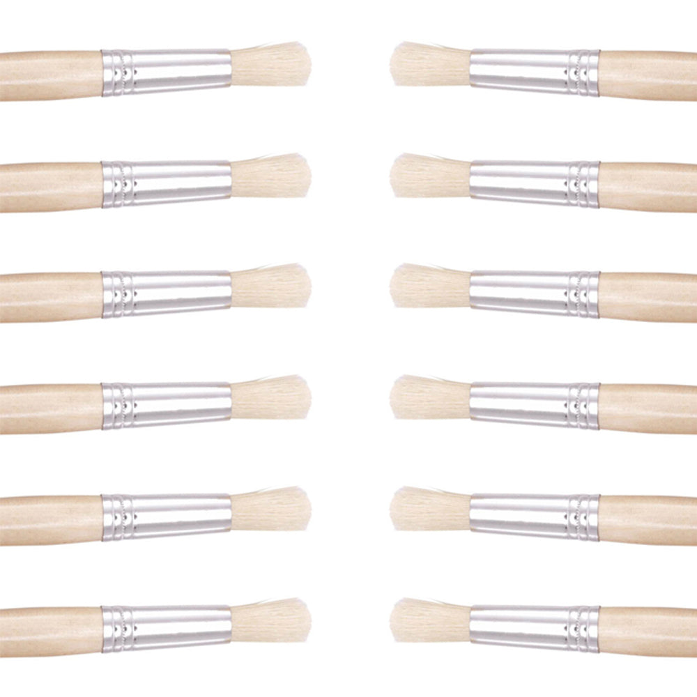 Jasart Soft Hog Bristle Round Sz 11 Art/Craft Paint/Colour Brush Series 582 (12 Pack)