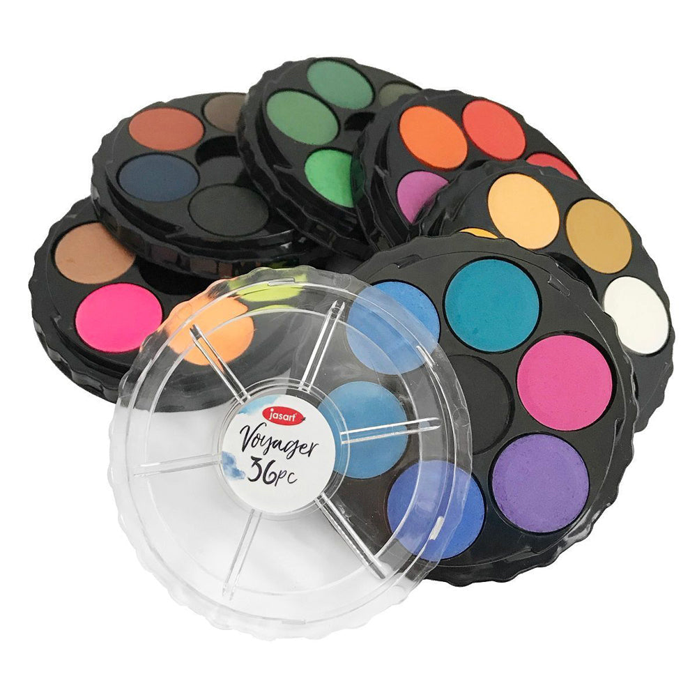 Jasart 36pc Jasart Voyager Art/Craft Watercolour Discs Set Artwork Colour Blending (2 Pack) — image 2