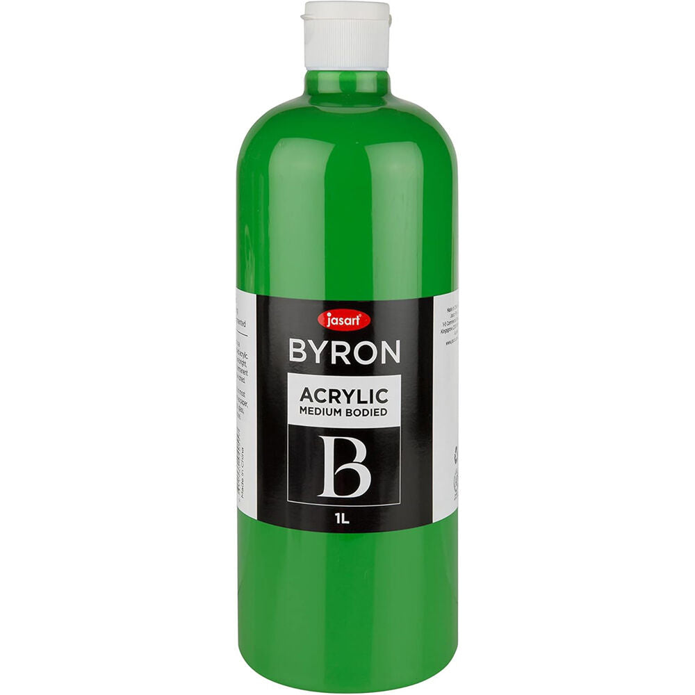 Jasart Byron 1L Acrylic Paint Bottle Medium-Bodied Craft Painting Green Light