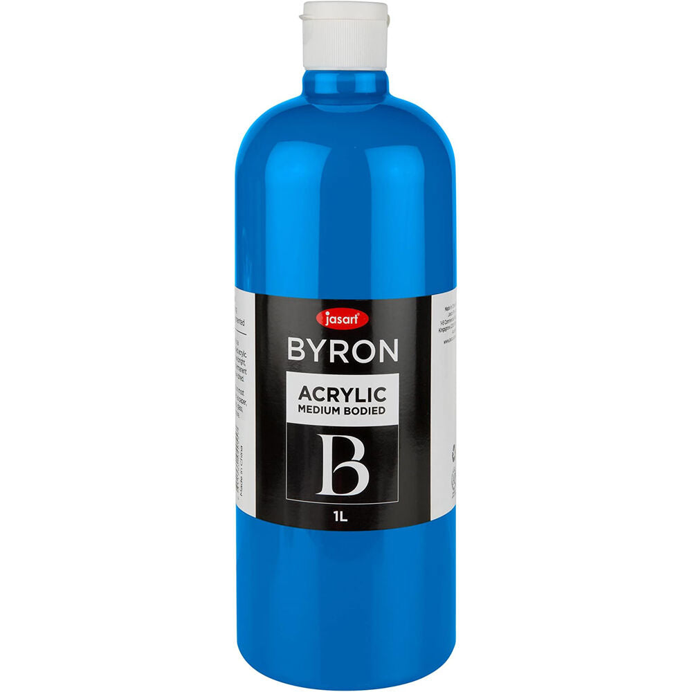Jasart Byron 1L Acrylic Paint Bottle Medium-Bodied Art/Craft Painting Cobalt Hue
