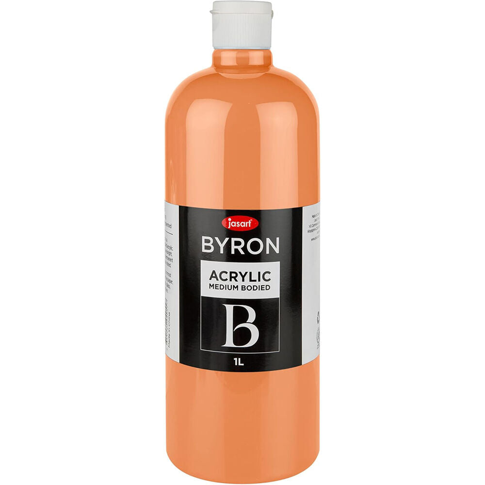 Jasart Byron 1L Acrylic Paint Bottle Medium-Bodied Art/Craft Painting Coral