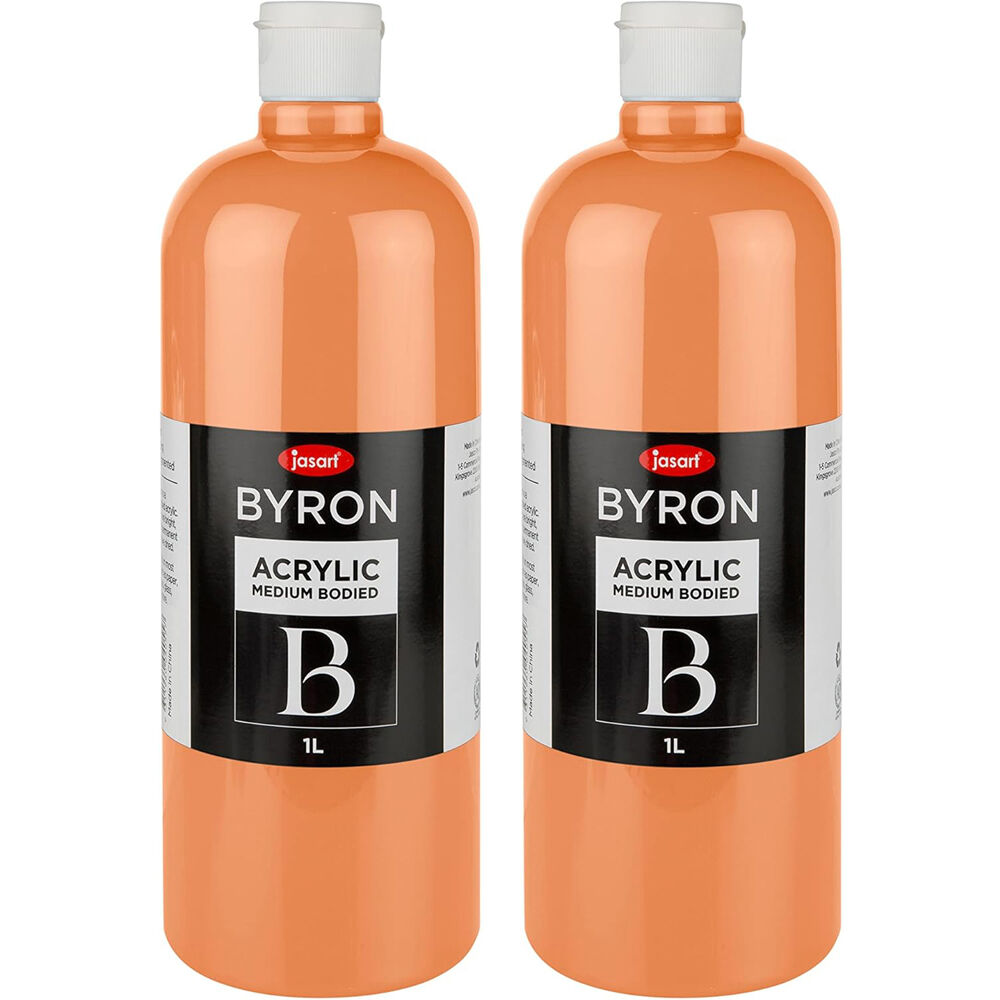 Jasart Byron 1L Acrylic Paint Medium-Bodied Art/Craft Painting Coral (2 Pack)