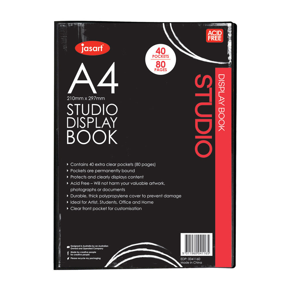 Jasart A4 Studio Display Book School Artworks Protector/Organiser 40 Pockets (6 Pack) — image 2