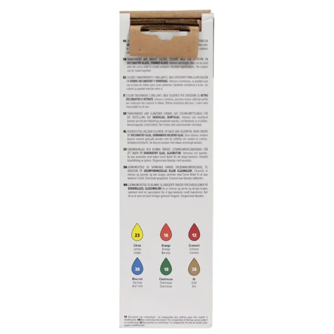 Pebeo Vitrail Glass Paint 20ml Set Creative Art Carft Painting Medium (6 Pieces) — image 2