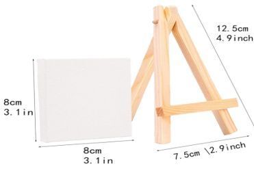 Jasart Academy Mini Easel Display Stand w/ 7x9cm White Blank Art Painting Canvas — image 2