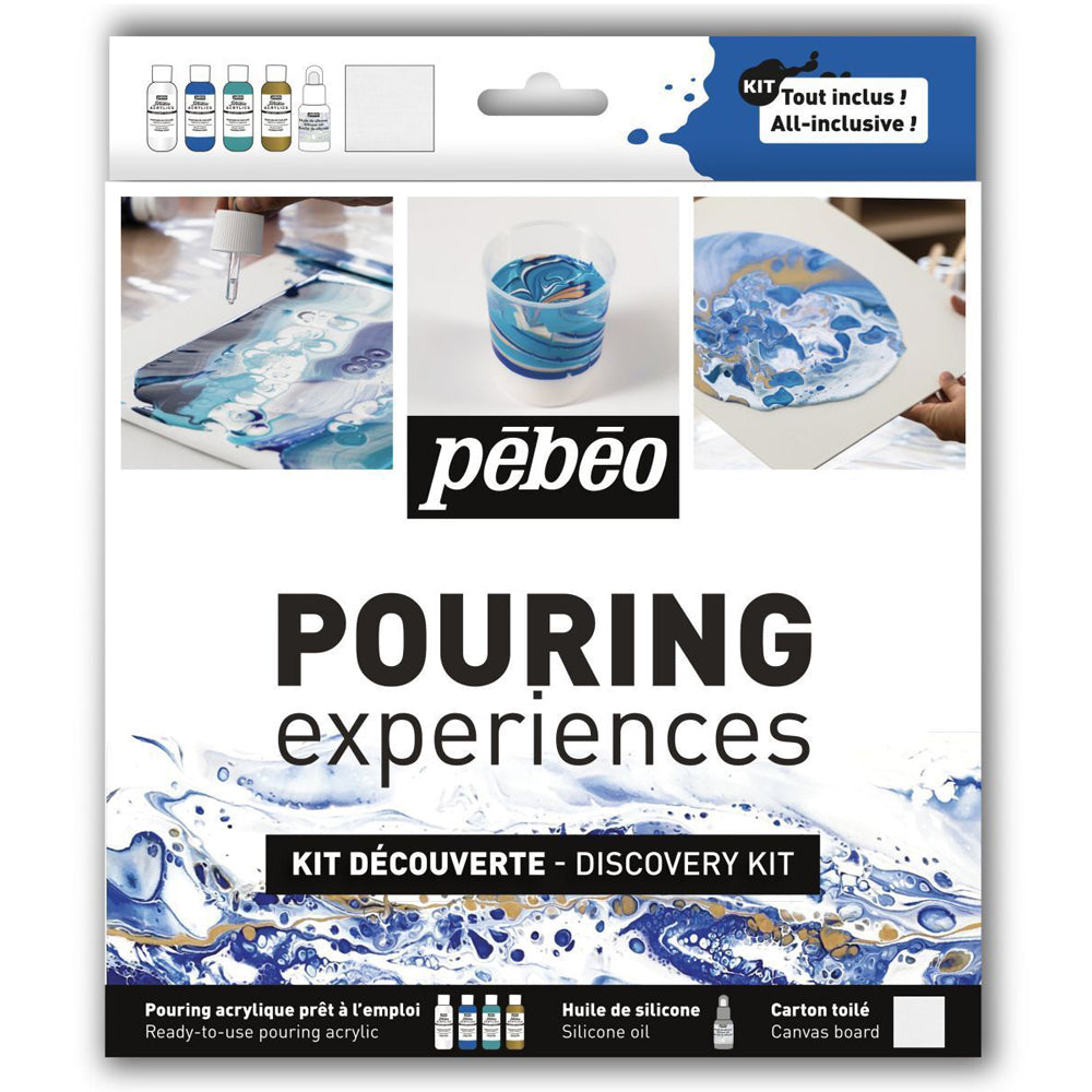 Pebeo Pouring Medium Experiences Discovery Kit Creative Art Painting Set
