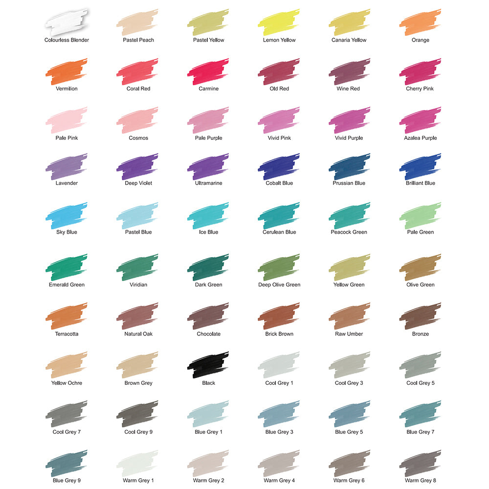 Kent Spectra Graphic Markers Brush Chisel Nib Drawing/Design Pastel Set (6 Pieces) — image 2