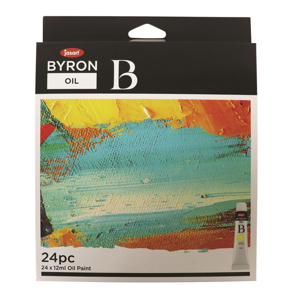 Jasart 24pc Jasart Byron 12ml Oil Paint Art/Craft Canvas Colouring/Painting Tube Set (2 Pack)