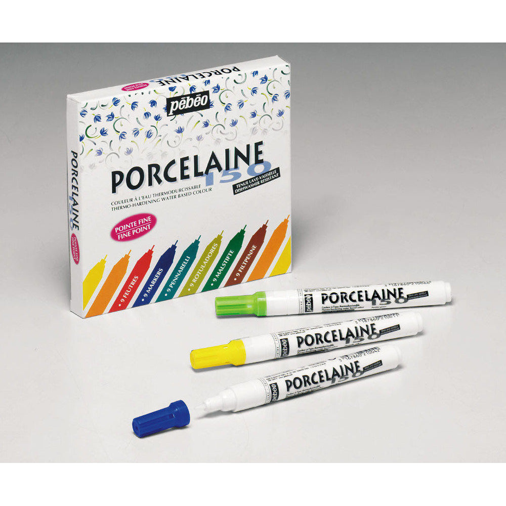 Pebeo Porcelaine Paint Markers 150 0.7mm Nib Creative Art Painting (9 Pieces)