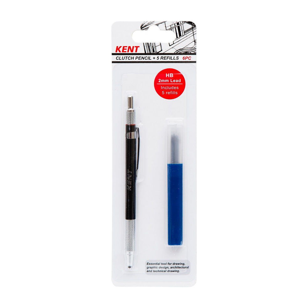 Kent Clutch Pencil 2mm HB Inc 5 Refills Home/School Technical Drawing/Design
