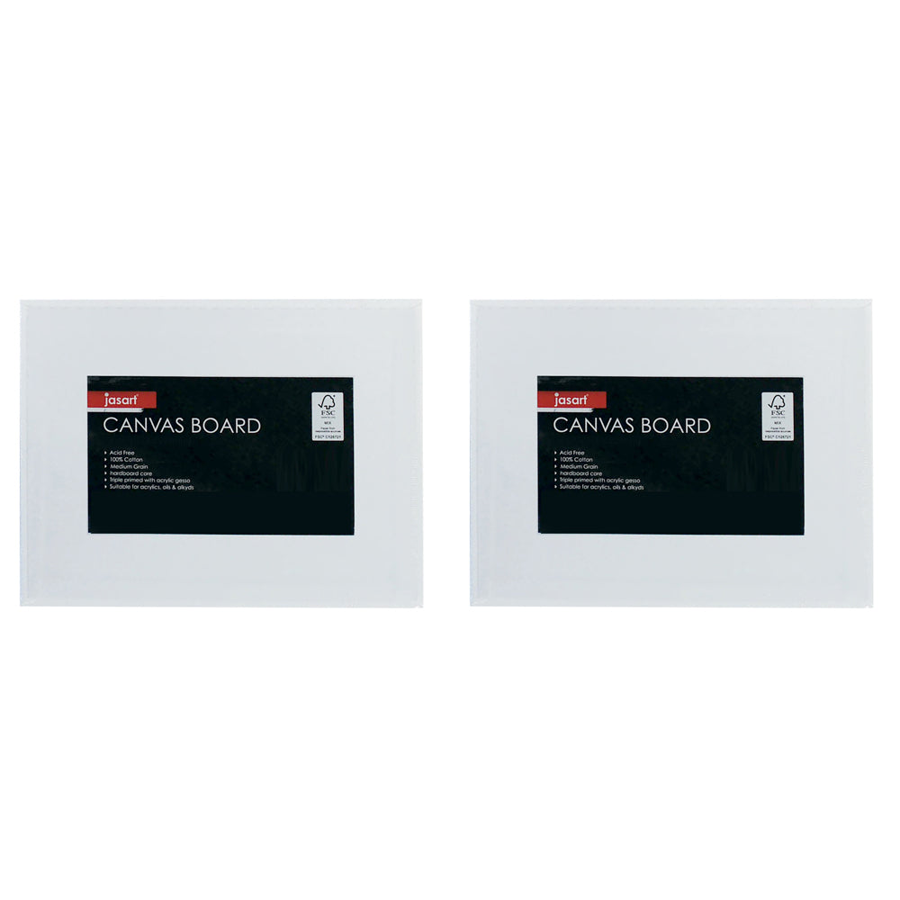 Jasart Academy A1 Painting/Drawing Cotton Acrylic Canvas Board 280GSM White (2 Pack)