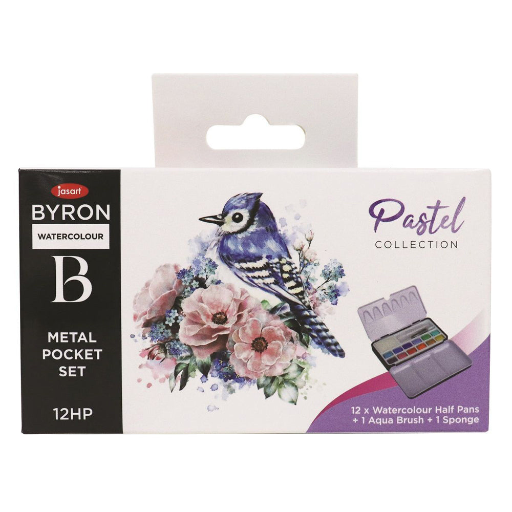Jasart Byron 12-Colour Pocket Watercolour Craft Painting w/ Brush Set Pastel (2 Pack) — image 2