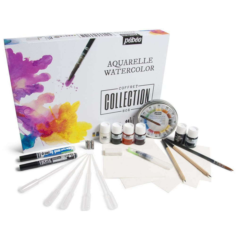 Pebeo Watercolour Paints Collection Set Creative Art Painting Complete Kit