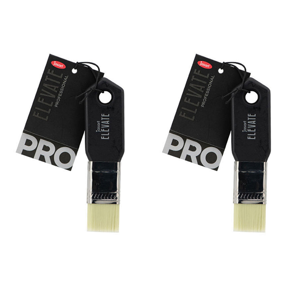 Jasart Elevate Professional Flat Paddle Brush 1"/25mm - Black (2 Pack)