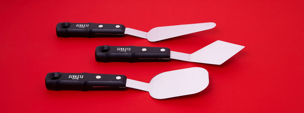 Jasart Elevate Pro #14 Metal Palette Knife 35x27cm Painting Spatula Large Black