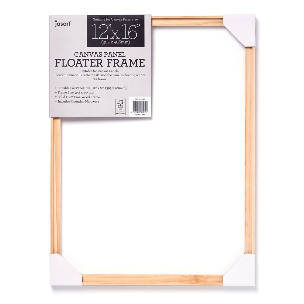 Jasart Canvas Panel 12x16" Wood Floater Painting Art Frame Rectangle Natural