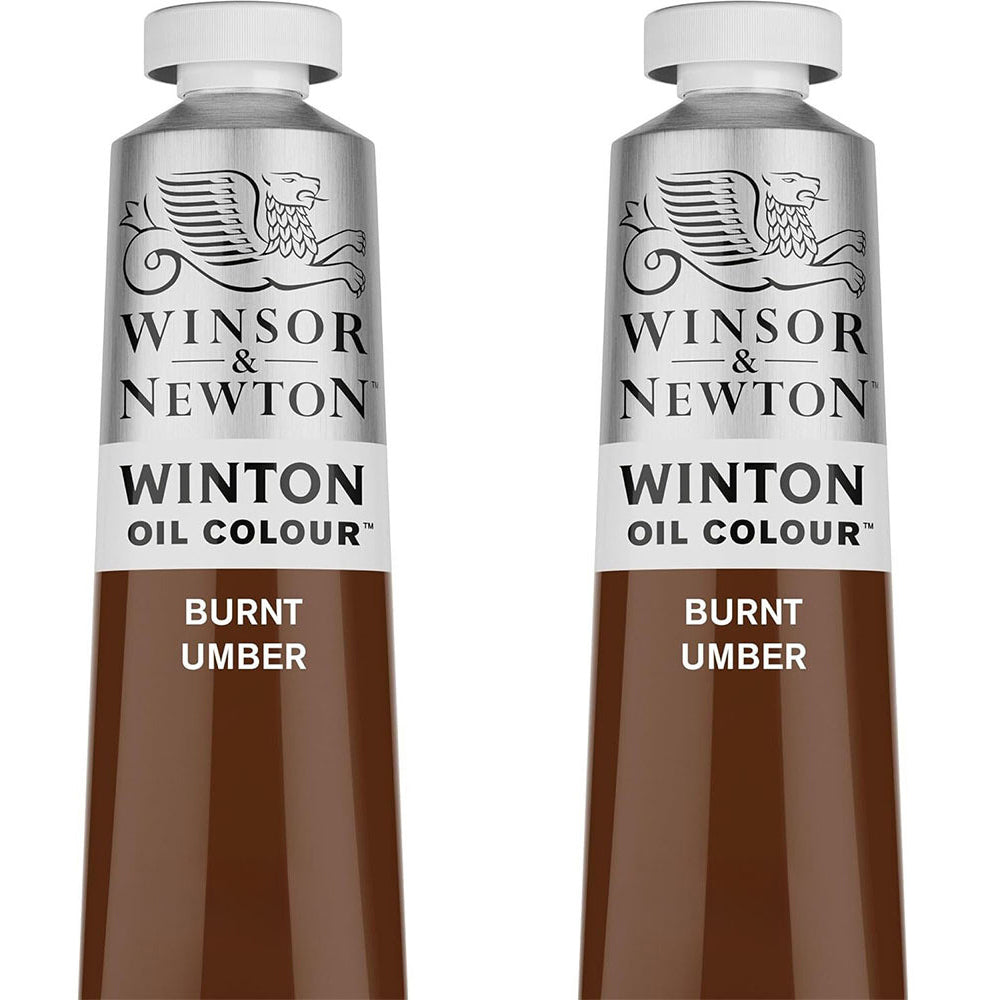 Winsor and Newton 200ml Winton Oil Colour Paint Artist/Painting Burnt Umber (2 Pack)
