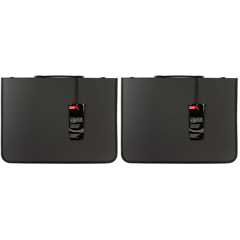 Jasart A3 College Portfolio 3-Rings Binder - Black (2 Pack)