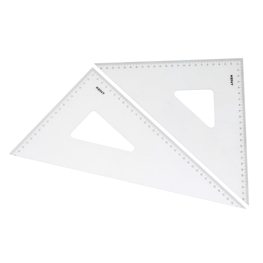 Kent Set Square Number 8 26cm / 45 & 60 Degrees Technical Drawing/Design (2 Pieces)