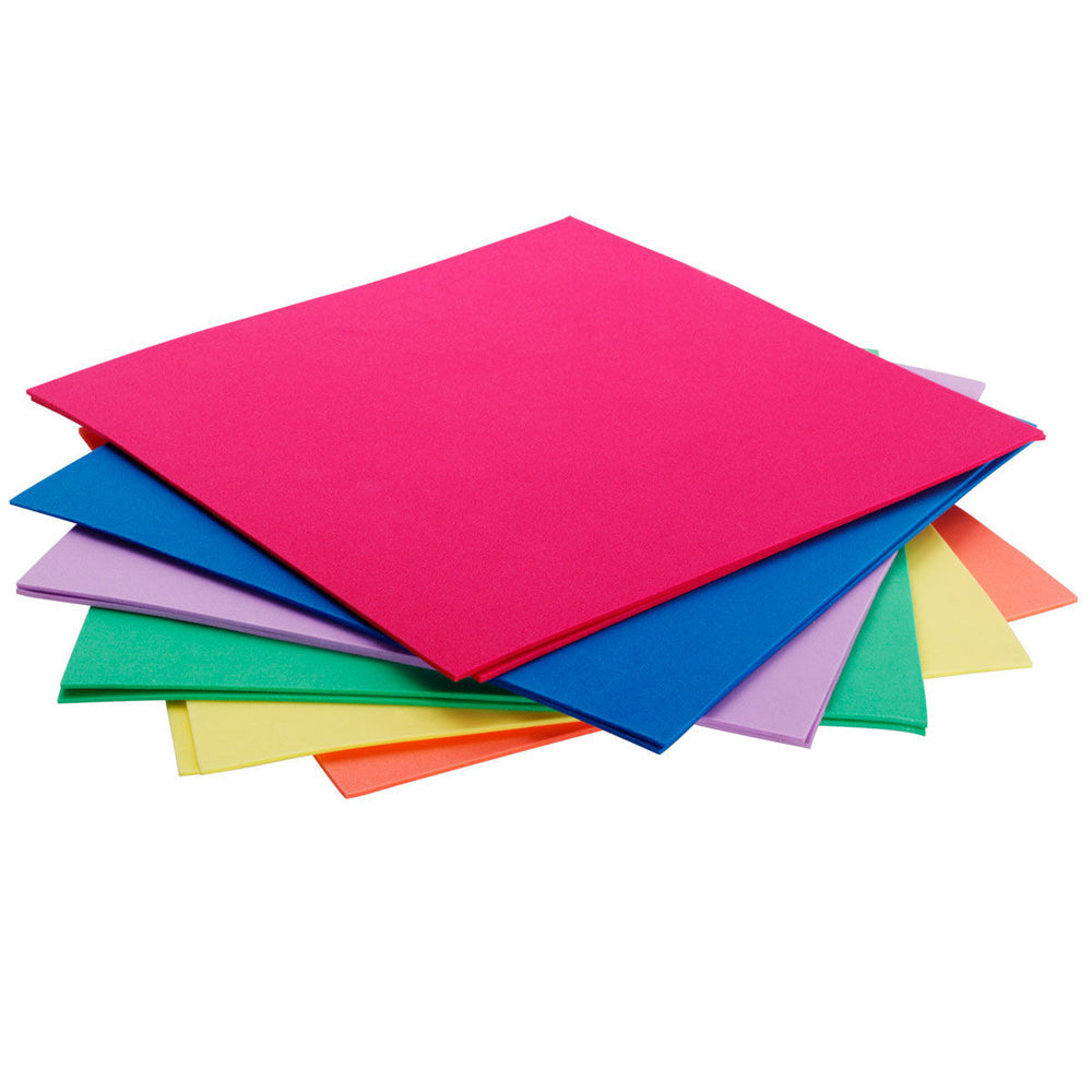 Jasart Coloured Foam Sheets 30x30cm DIY Art/Craft Scrapbooking Assorted (12 Pieces)