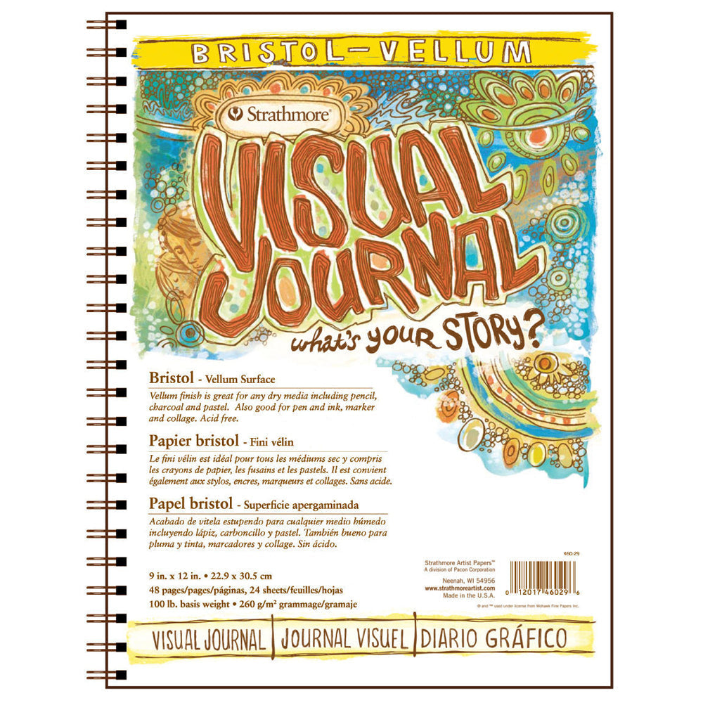 Strathmore Visual Art/Drawing Journal/Diary Bristol Vellum - 9'' x 12'' 48 Page
