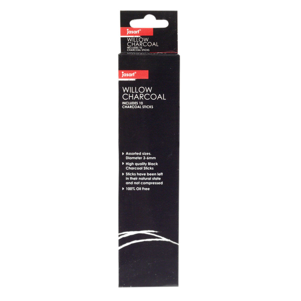 Jasart 10pc Jasart Willow Charcoal Sticks Oil-Free Drawing/Painting Art/Craft Black (2 Pack) — image 2