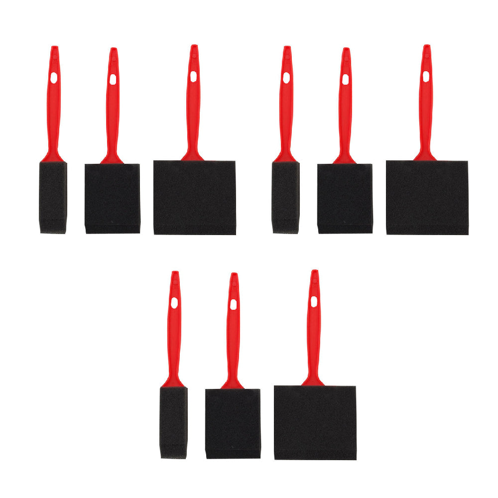 Jasart 3pc Jasart Foam Sponge Wooden Handle 25/50/75mm Water Based Painting Brush (3 Pack)