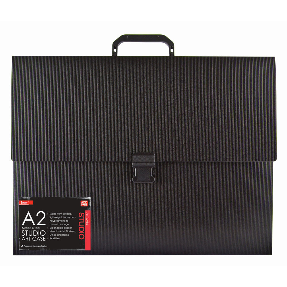 Jasart Black A2 Studio Art/Craft Case School Artworks Storage Organiser/Holder