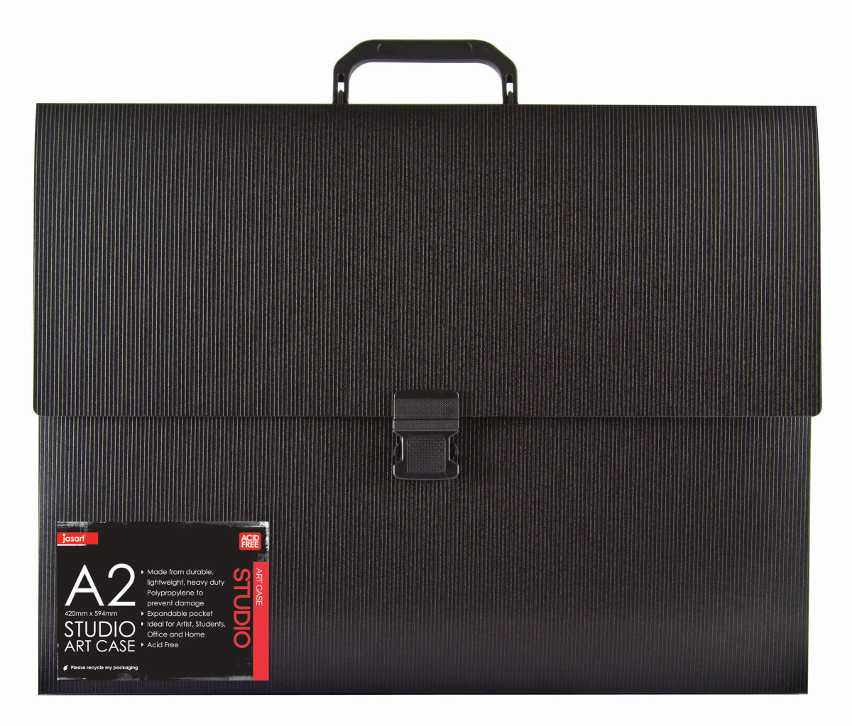 Jasart A2 Studio Art/Craft Case Organiser/Holder - Black (2 Pack)