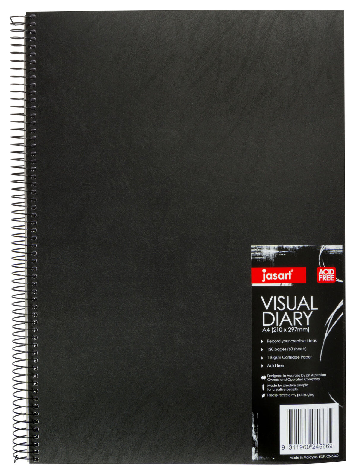 Jasart Single A5 Wire Bound Visual Diary 60-Sheets Writing Stationery Black (10 Pack) — image 2
