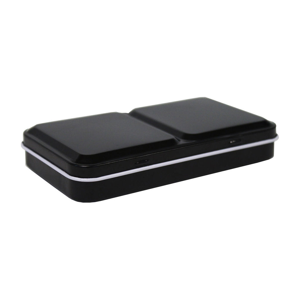 Jasart Voyager Metal Watercolour Empty Palette Storage Box 24x1/2 Pan Blk/wht