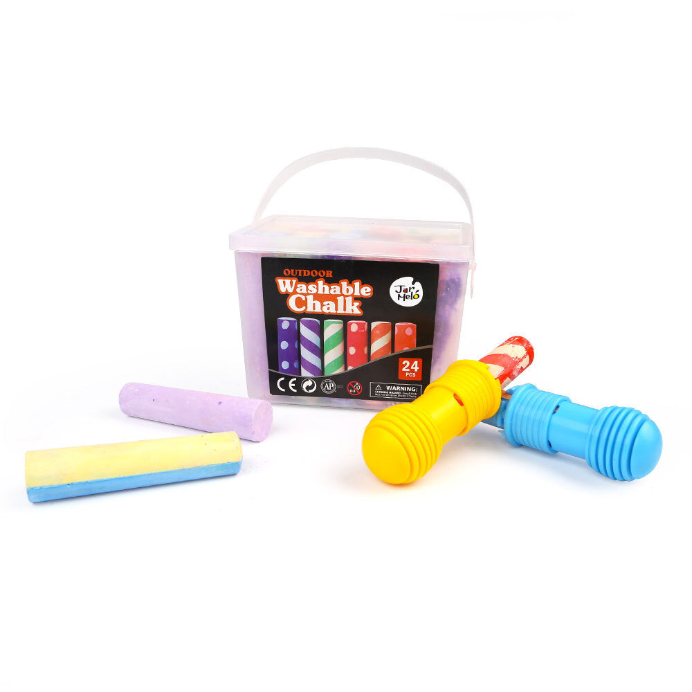 Jamelo Jarmelo Outdoor Washable Sidewalk Chalk 24 Colours Kit/Holders Kids Arts/Craft — image 4