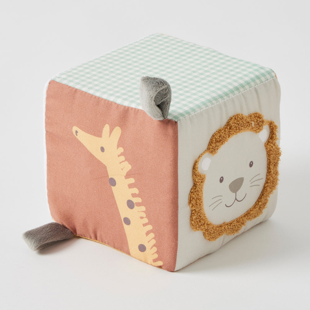 Jiggle & Giggle Plush Safari Block Baby/Toddler Activity Sensory Playing Toy — image 2