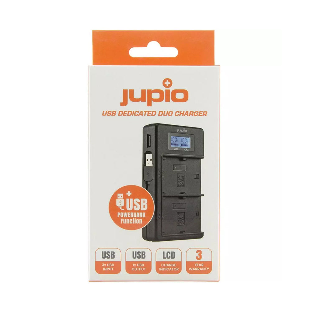 Jupio Dedicated Duo USB Charger Adapter w/ LCD For Nikon EN-EL14A Batteries