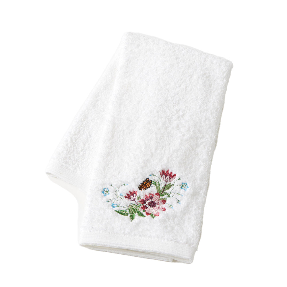 Pilbeam Living Cotton Jardin Hand Towel Bathroom Decor - White/Pink (2 Pack) — image 2
