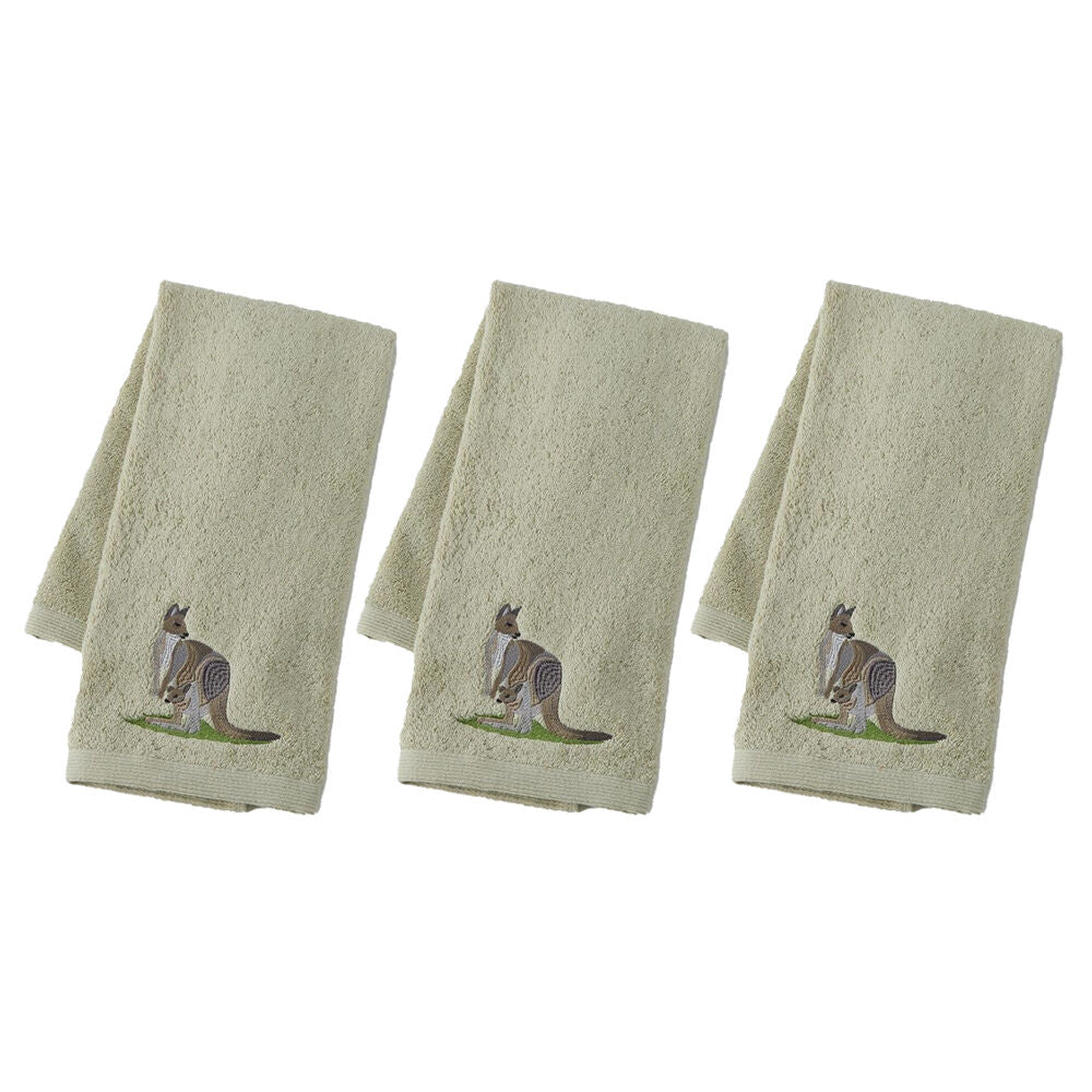 Pilbeam Living Kangaroo Hand Towel Absorbent Cloth 100% Cotton Multi 65cm (3 Pack)