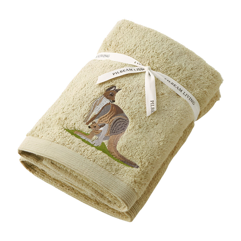 Pilbeam Living 2pc Pilbeam Living Kangaroo Hand Towel Set 100% Cotton Absorbent Sage Green (2 Pack) — image 2