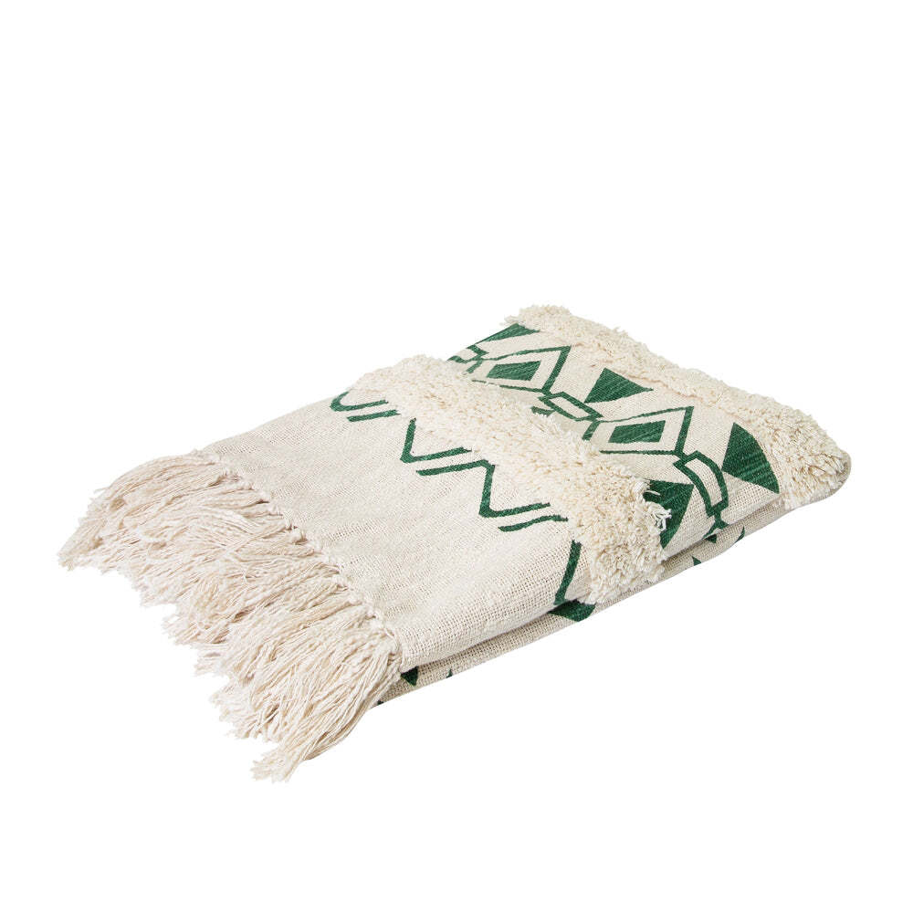 J. Elliot J.Elliot Andie 130x170cm Cotton Throw Blanket Home/Sofa Decor Cream & Foliage