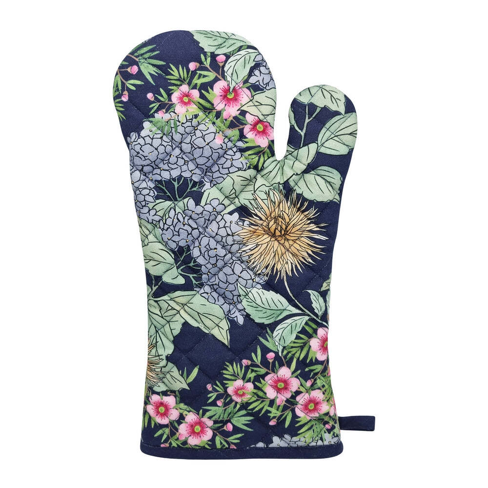 J. Elliot J.Elliot Hydrangea 19x35cm Cotton Oven Mitt Kitchen Cooking/Baking Gloves Navy
