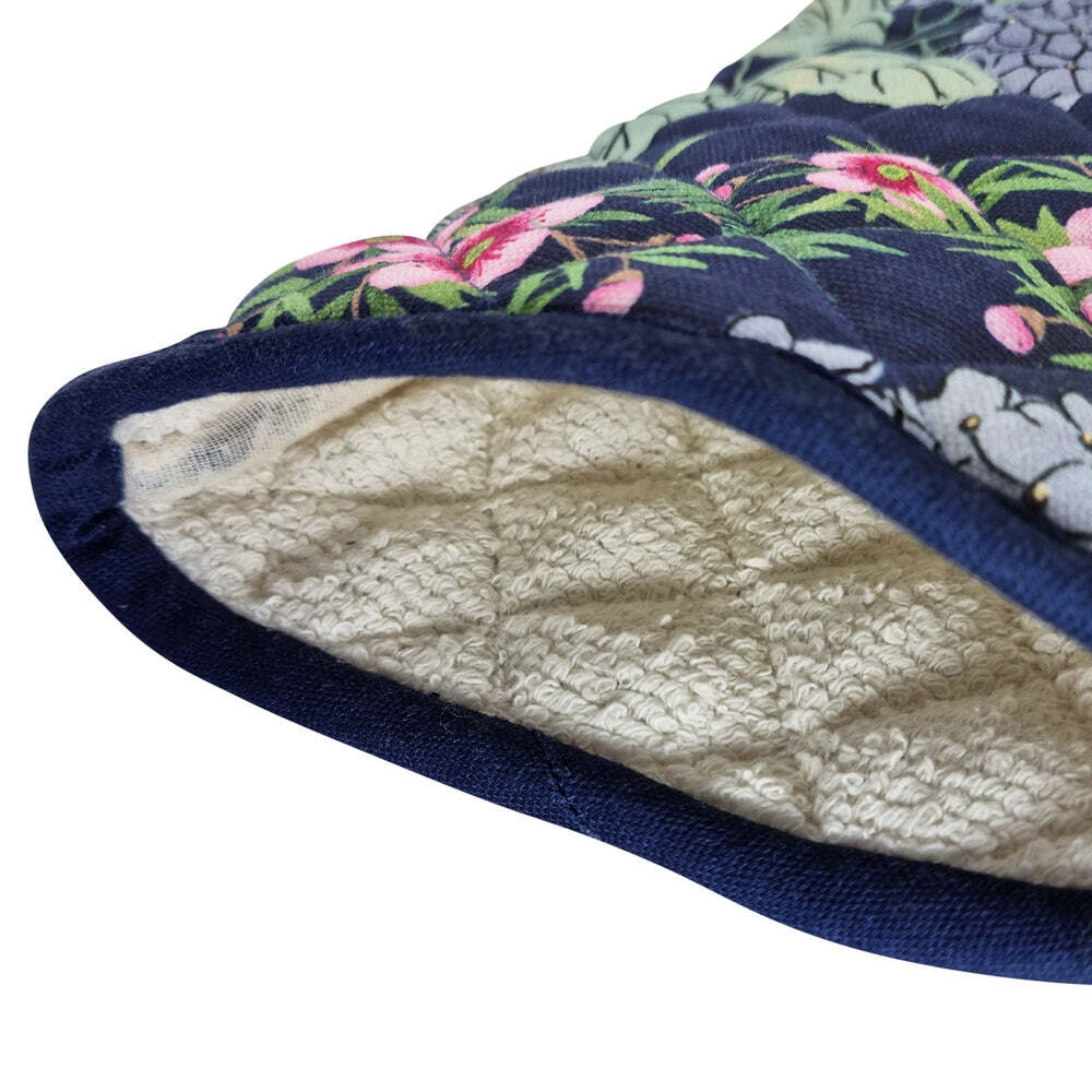 J. Elliot J.Elliot Hydrangea 19x35cm Cotton Oven Mitt Kitchen Cooking/Baking Gloves Navy — image 2
