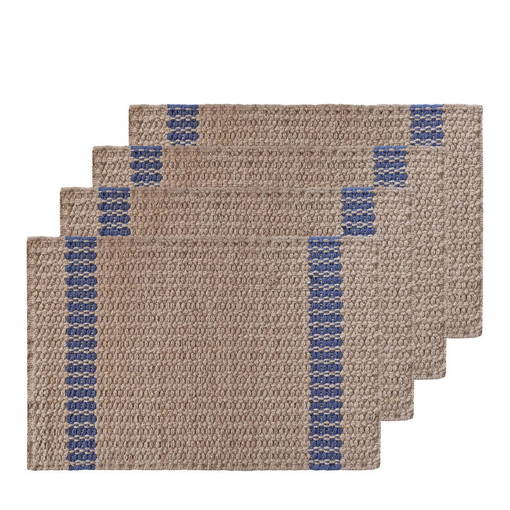 J. Elliot J.Elliot Home Conner 33x48cm Jute Placemat Table Protector Rectangle (4 Pack) — Navy
