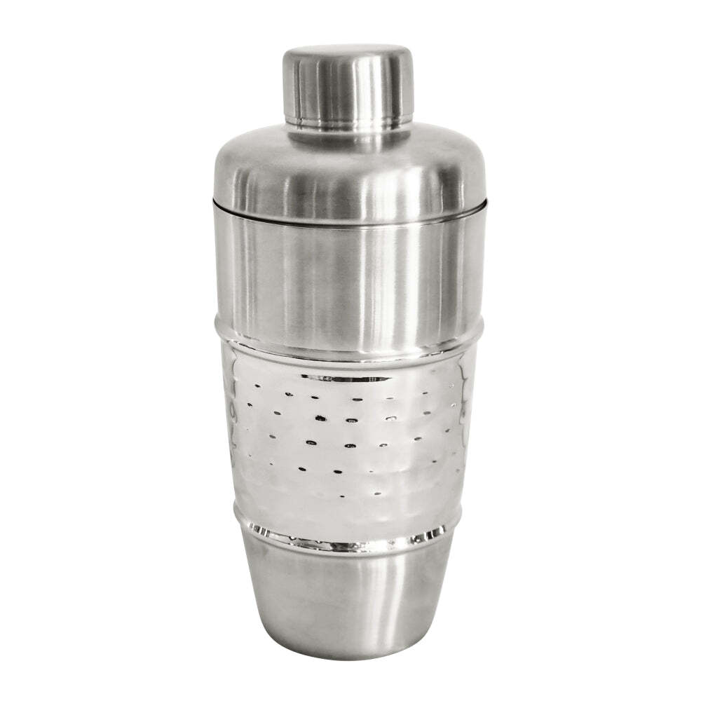 J. Elliot J.Elliot Home Alfie 500ml Stainless Steel Cocktail Shaker Mixer Hammered Chrome