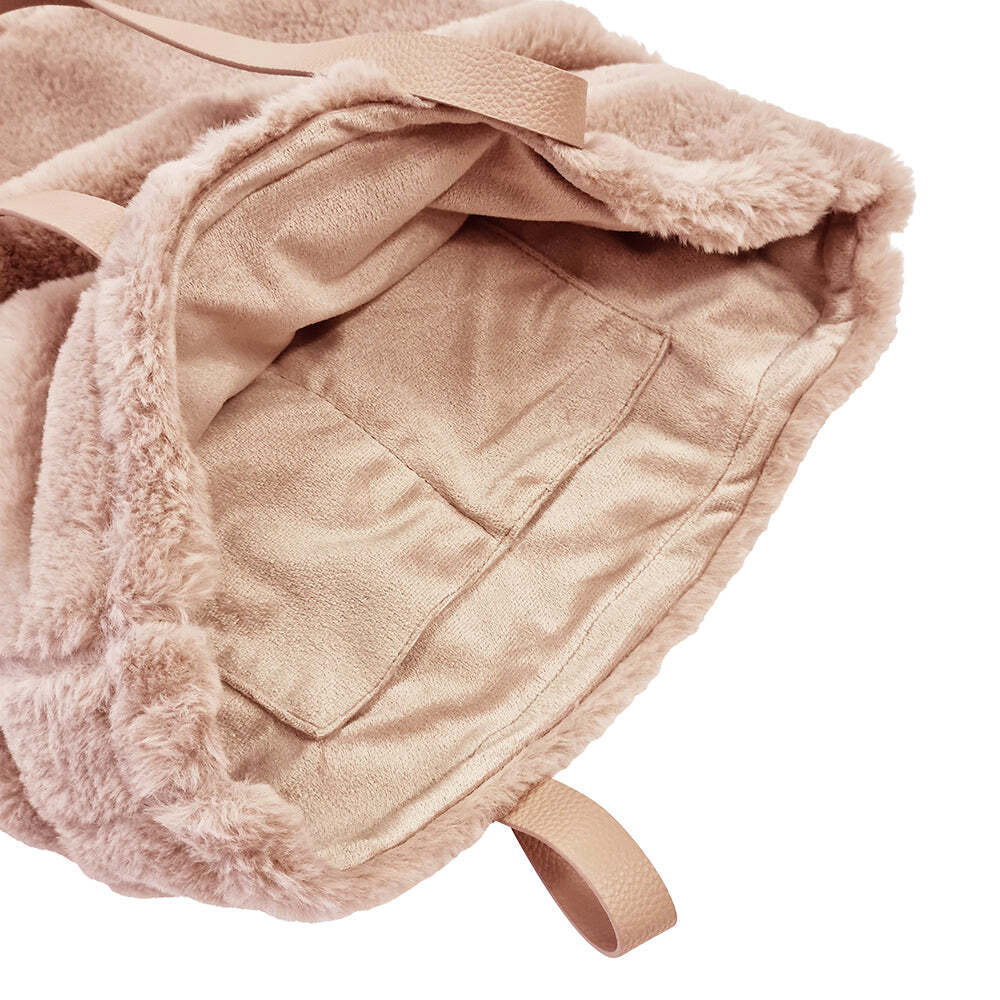 J. Elliot Home Layla Super Soft Faux Fur Shoulder Tote Bag 38x38cm Soft Pink — image 2