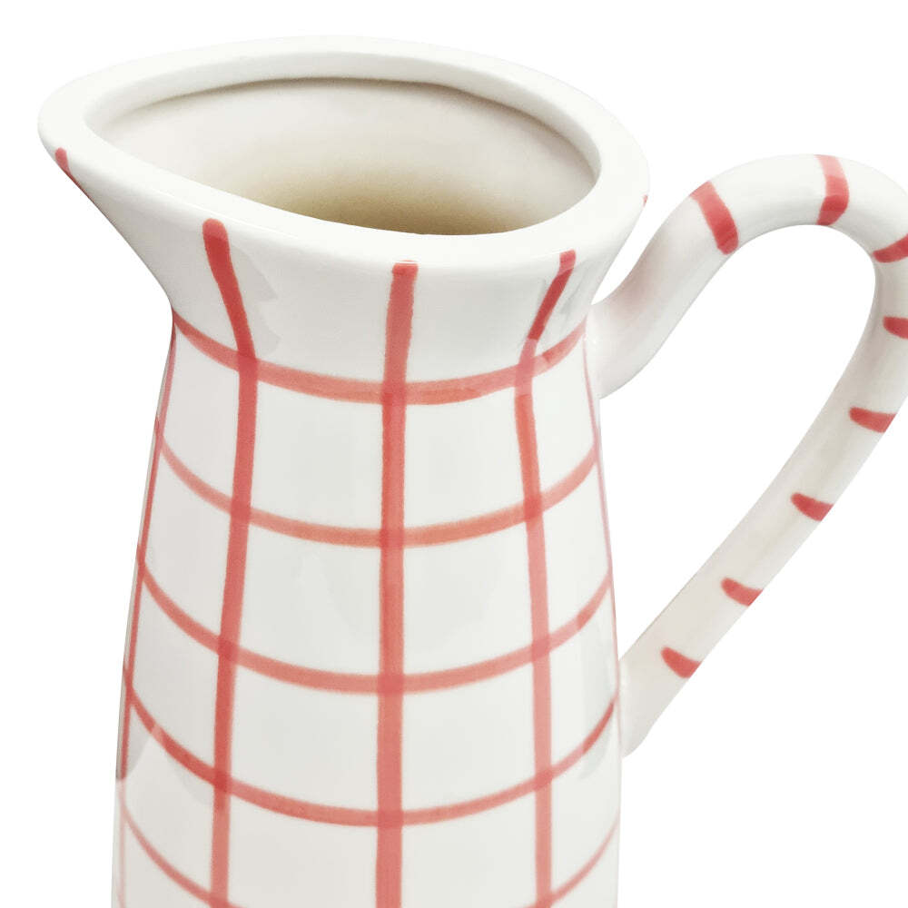 J. Elliot J.Elliot Home Fenton Check Pitcher Vase 17.5x12.5x21.5cm Bubblegum — image 2