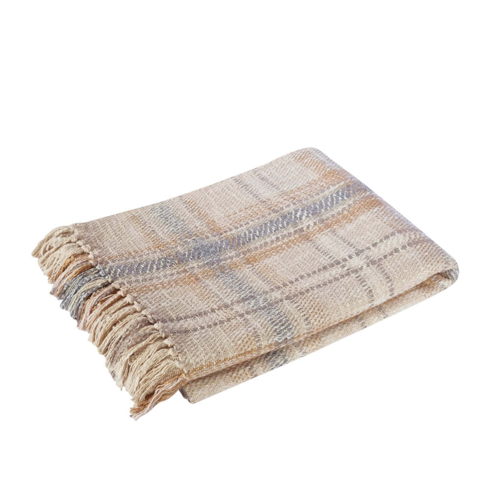 J. Elliot J.Elliot Home Rhiannon 130x160cm Cotton Throw Blanket Decor Grey Beige Multi