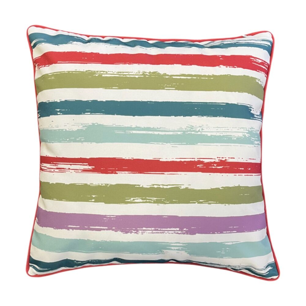 J.Elliot Home 50x50x12cm Green & Red Wattle Outdoor Cushion Pillow Decor — image 3